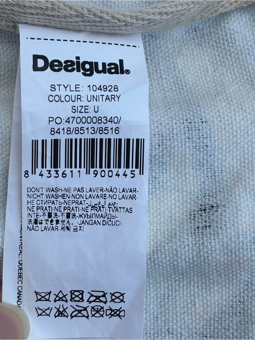Desigual Multicolor Canvas Drawstring Backpack with Maroon Rope - Picture 6 of 9